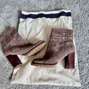 Tory Burch Women's Brown Suede Ankle Boots